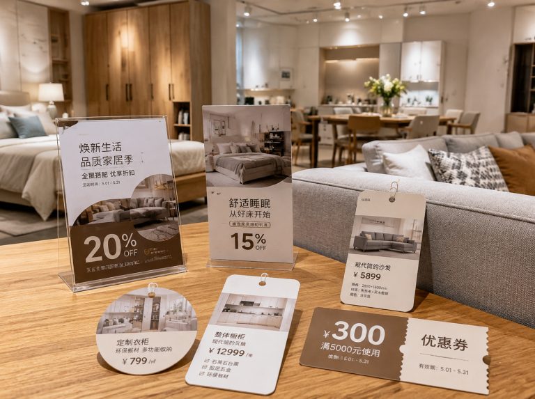 沙湾区家具门店单页海报与吊牌